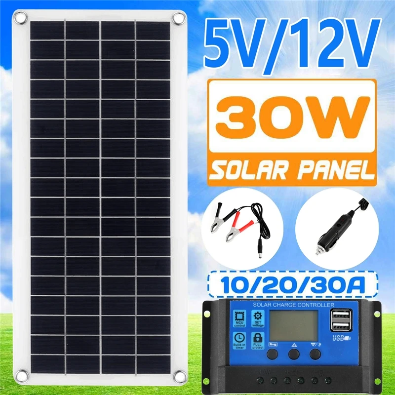 Solar Pump Controller - Solar Panel Kit 30W 12V Dual