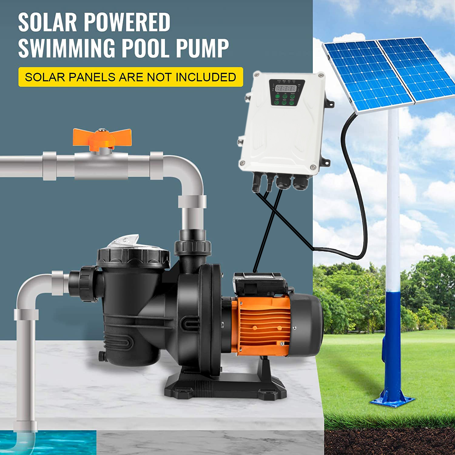 HZUSUN 500W Portable Pool Pump - đánh giá và giá Solar Pool Pump Kit