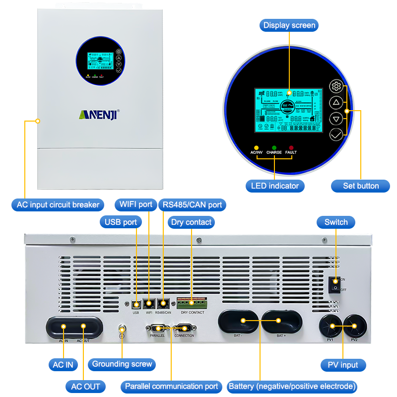 ANENJI 12KW 120V/240VAC Solar  - đánh giá và giá Solar Pump Controller